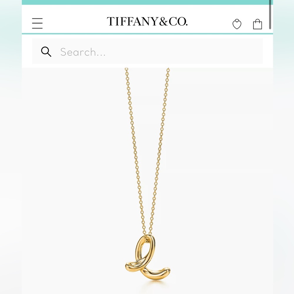 LIKE NEW Tiffany & Co. Gold Letter “E” Pendant Necklace